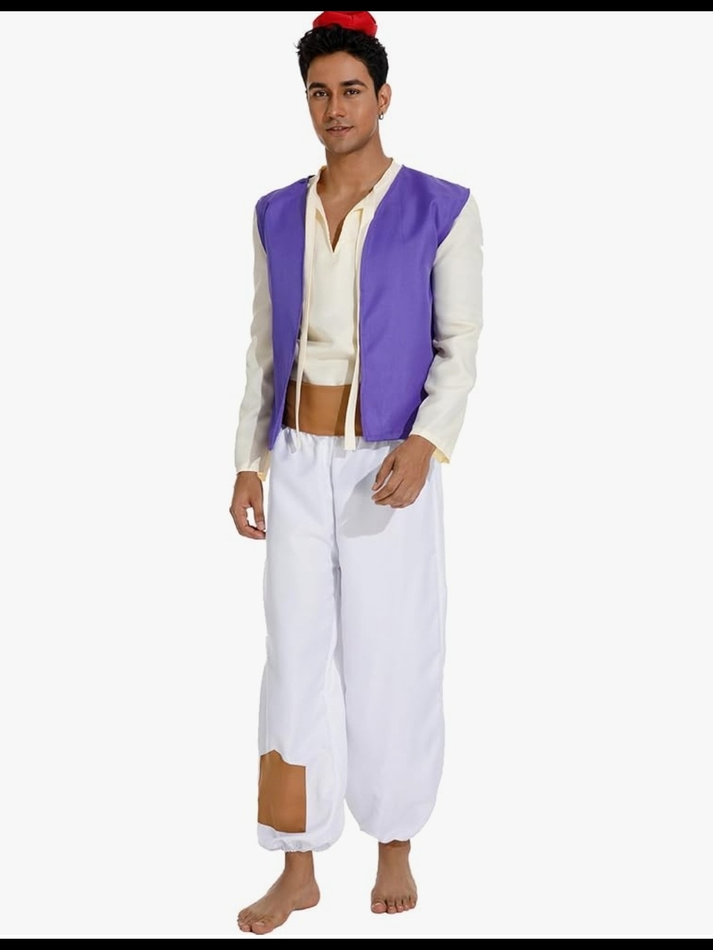 Angelaicos Mens Arab Prince Costume Fairy Tale Suits Halloween Cosplay 